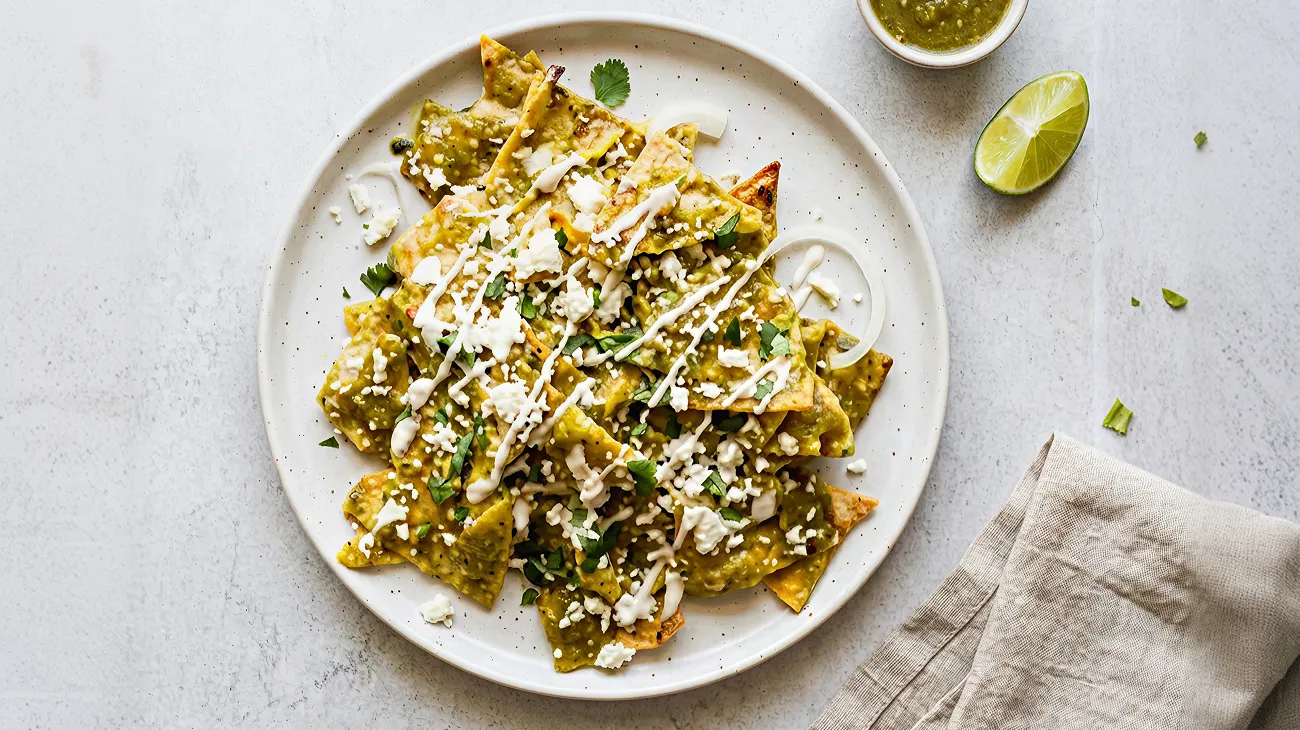 Roasted Green Salsa for Chilaquiles (Creamy Emulsified Style)